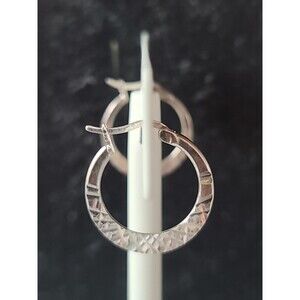 925 Sterling Silver Hoop Pierced Earrings Vintage